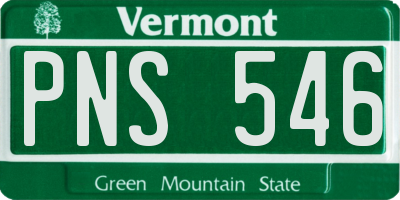 VT license plate PNS546
