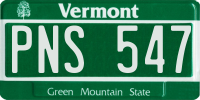 VT license plate PNS547