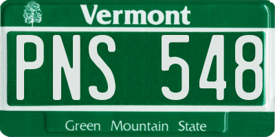 VT license plate PNS548