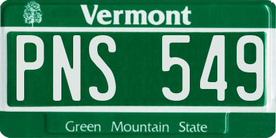 VT license plate PNS549