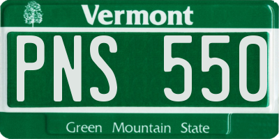 VT license plate PNS550