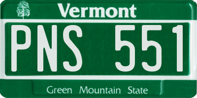 VT license plate PNS551