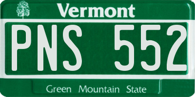 VT license plate PNS552
