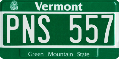 VT license plate PNS557