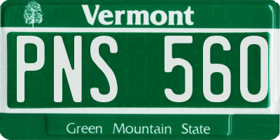 VT license plate PNS560