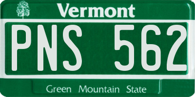 VT license plate PNS562