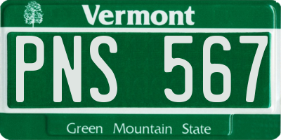 VT license plate PNS567