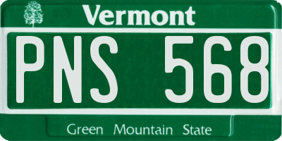 VT license plate PNS568