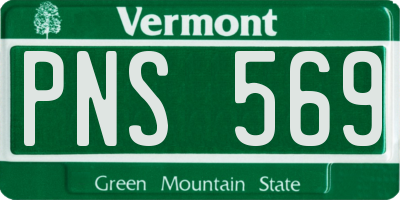 VT license plate PNS569