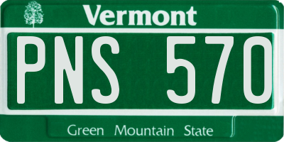 VT license plate PNS570