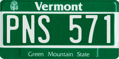 VT license plate PNS571