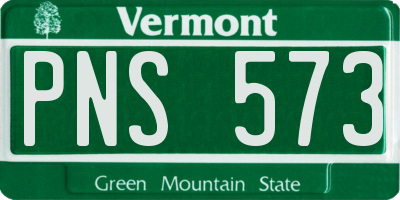 VT license plate PNS573