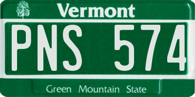 VT license plate PNS574