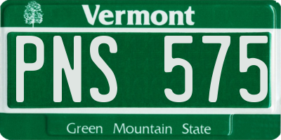 VT license plate PNS575