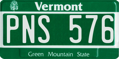 VT license plate PNS576