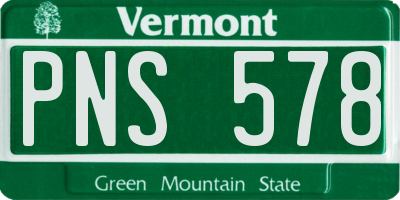 VT license plate PNS578