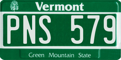 VT license plate PNS579