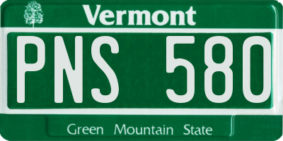 VT license plate PNS580
