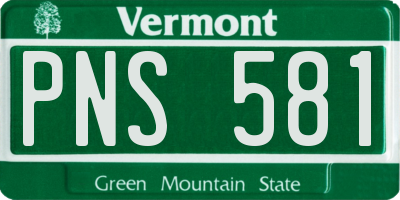 VT license plate PNS581