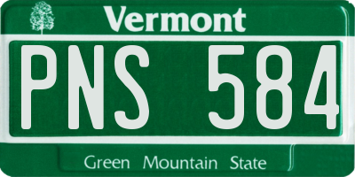 VT license plate PNS584