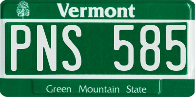 VT license plate PNS585