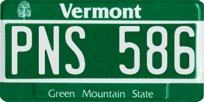 VT license plate PNS586