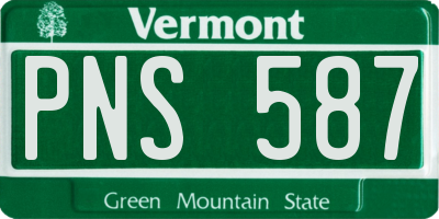VT license plate PNS587