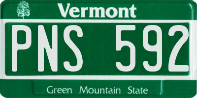 VT license plate PNS592