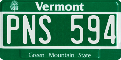 VT license plate PNS594