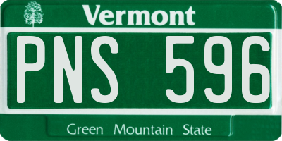 VT license plate PNS596