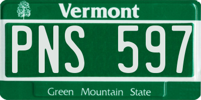 VT license plate PNS597