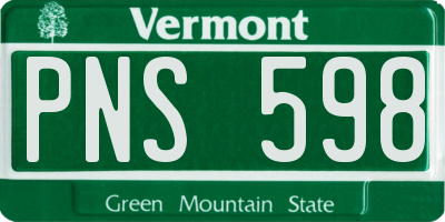 VT license plate PNS598