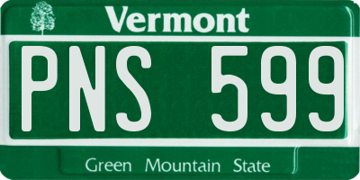 VT license plate PNS599