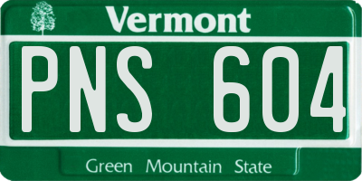 VT license plate PNS604