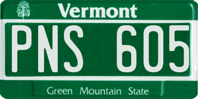 VT license plate PNS605