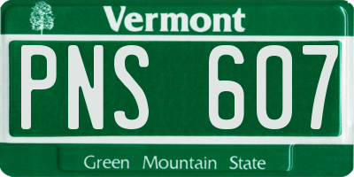 VT license plate PNS607