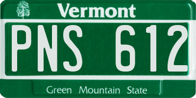 VT license plate PNS612