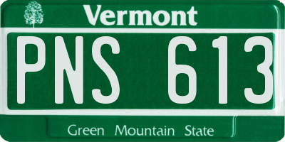 VT license plate PNS613