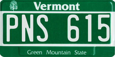 VT license plate PNS615