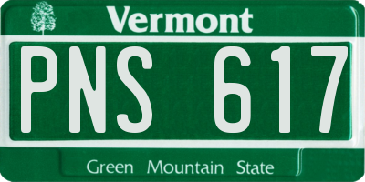VT license plate PNS617