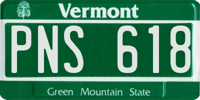 VT license plate PNS618