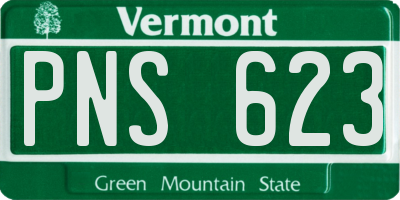 VT license plate PNS623
