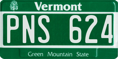 VT license plate PNS624