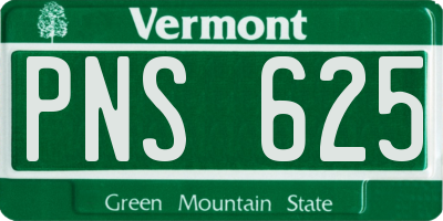 VT license plate PNS625