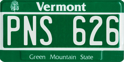 VT license plate PNS626