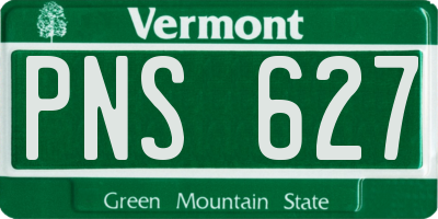 VT license plate PNS627