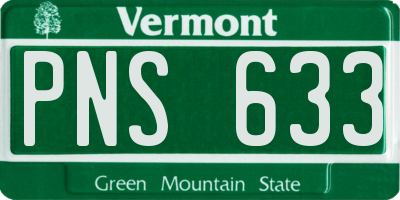 VT license plate PNS633