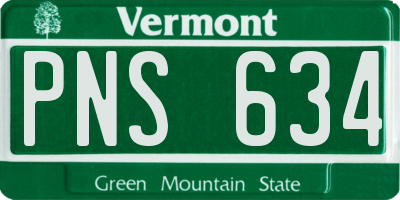 VT license plate PNS634
