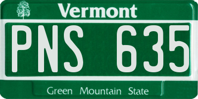 VT license plate PNS635