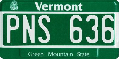 VT license plate PNS636
